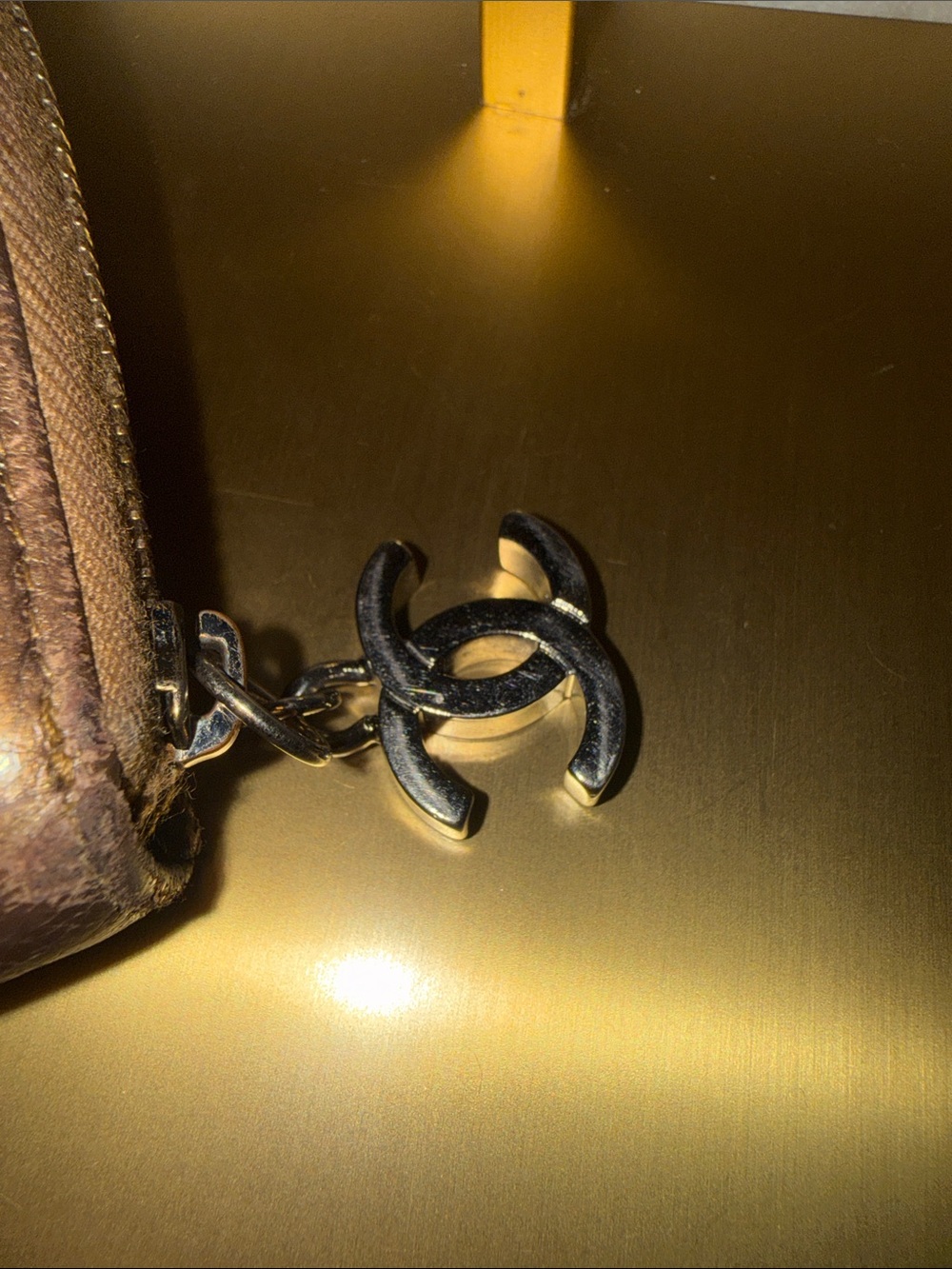 CHANEL Metallic Bronze Quilted CC Zip Wallet - Picture 3 of 6